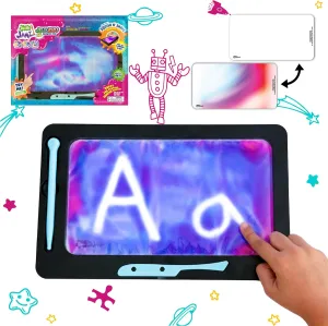 DoodleJamz JellyBIGs, Supersized Sensory Gel Drawing Pad, Filled with Double The Squishy Gel, No-Mess, Non-Toxic, Travel-Ready, Unleash Larger-Than-Life Artistic Creations! (Pink on Blue Gel)