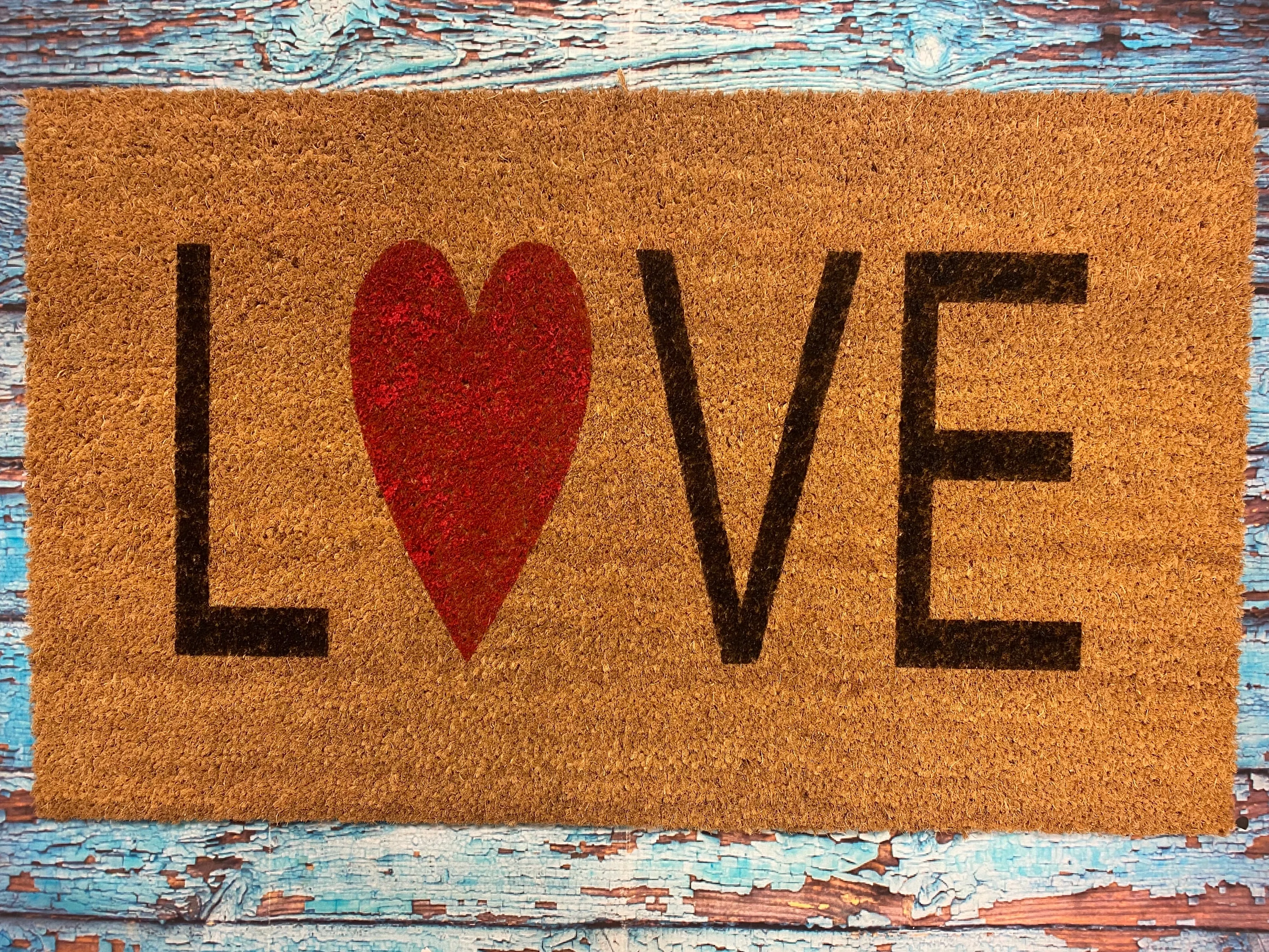 Door Mat - LOVE with Heart