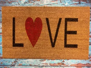 Door Mat - LOVE with Heart