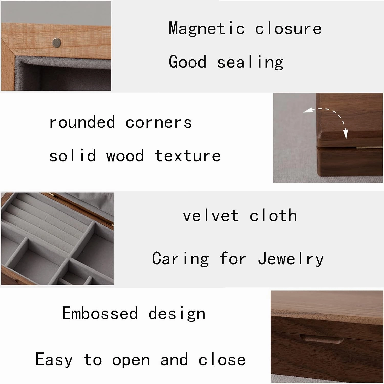 Double layer, Wooden Jewelry Box with Lock & Key for Women, Storage Earrings Storage Organizer, 25x19x9cm, velvet cloth, Caring for Jewelry, Bracelet, Watch, Necklace, Earrings, and Accessories