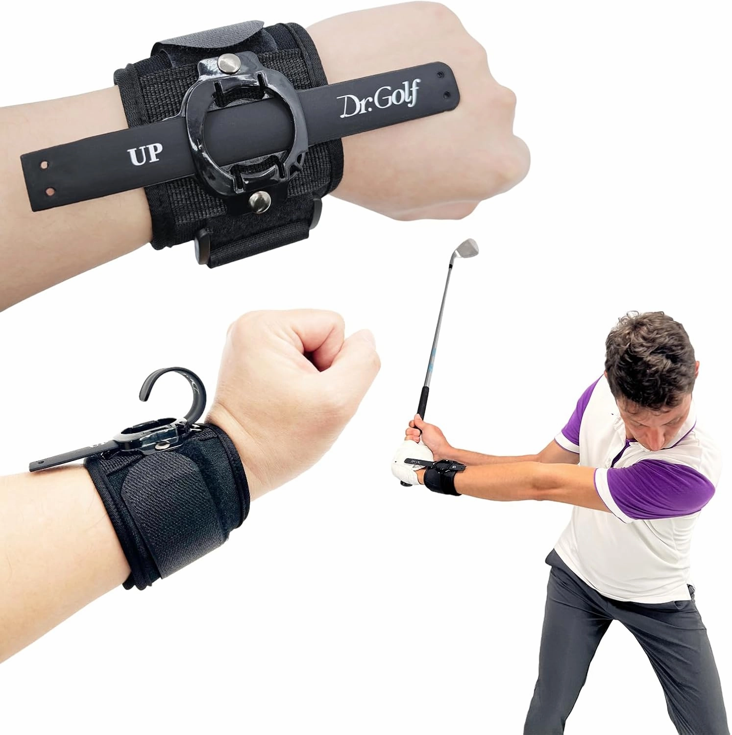 Dr. Golf Swing Training Aid Wristband. Improve Golf Chipping and Pitching Skill. Detect Incorrect Swing Wrist Action. Simple But High Efficient Golf Training Tool.