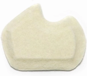 Dr. Jill's Foot Pads, Latex Free, YJ30-4055, Sesamoid Pad Skived 1/4" Felt -Right- (12 Pack) Dancers Pad