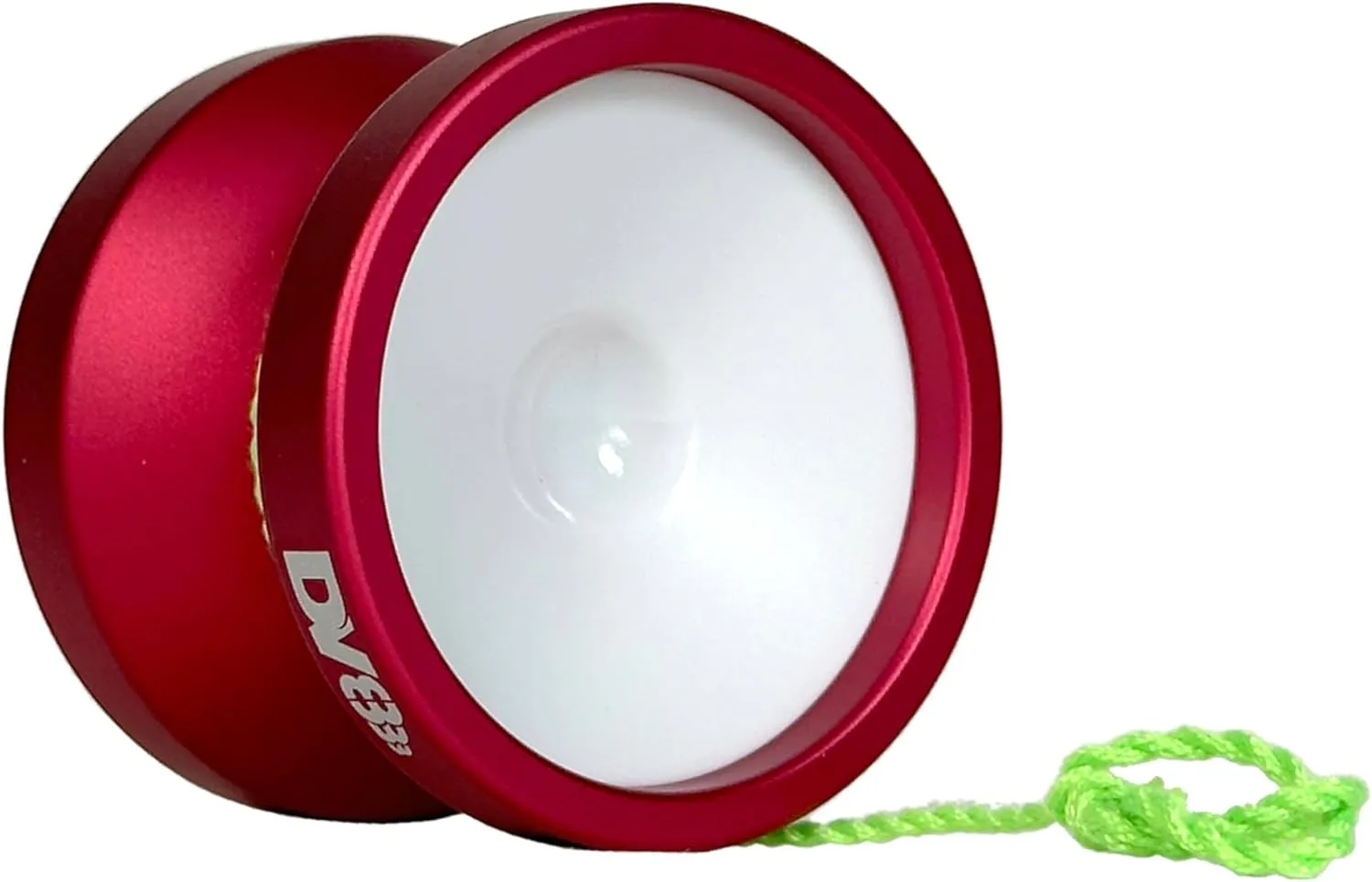 DV888 YoYo with White Caps - Ball Bearing Metal Yoyo (Red with White Caps)