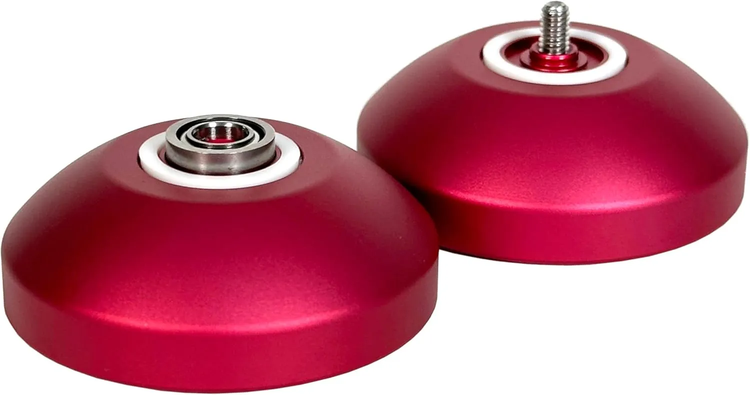 DV888 YoYo with White Caps - Ball Bearing Metal Yoyo (Red with White Caps)