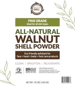 Eco-Shell All-Natural Walnut Shell Powder, Fine Grade, Natural Product For Skin Exfoliation, Body Scrub, Foot Scrub, 10 lbs (160 Oz)