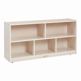 ECR4Kids 5-Compartment Mobile Storage Cabinet, 24in, Classroom Furniture, White Wash