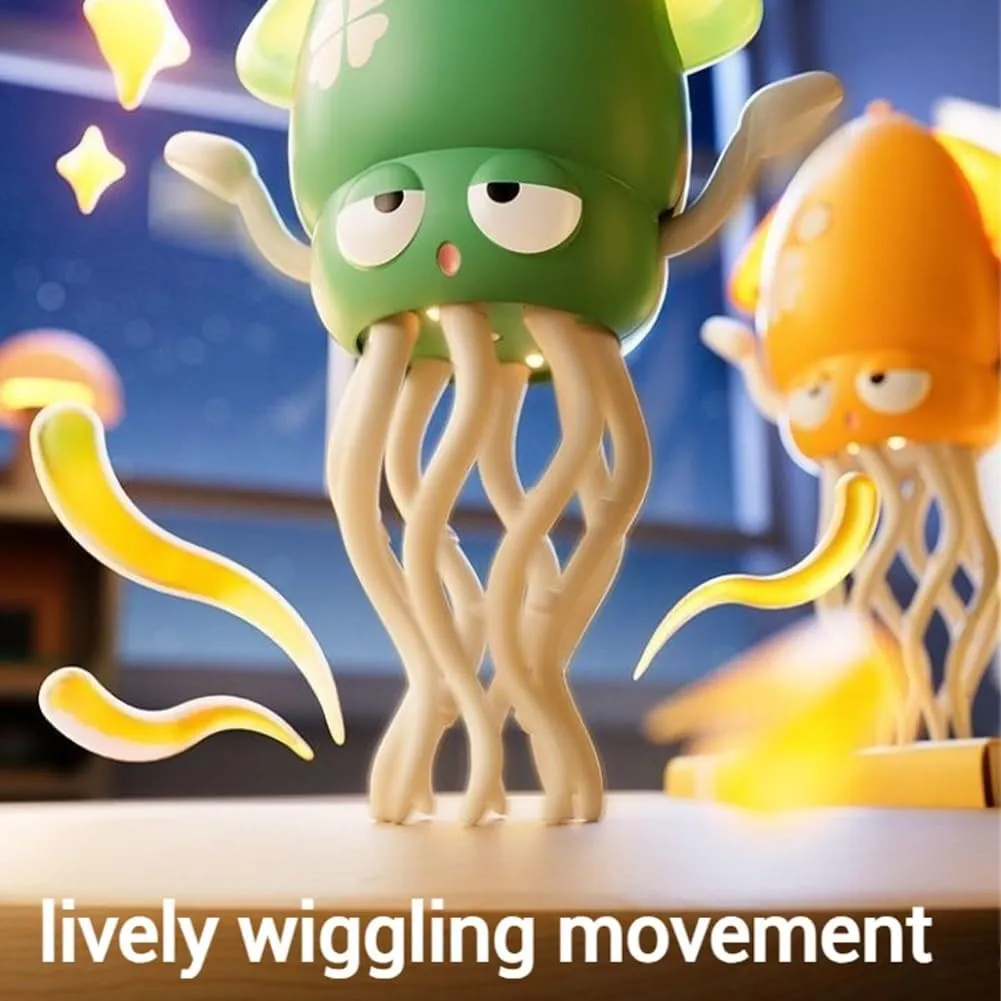 Electric Crawling Octopus Toy, Crawling Dancing Automatic Obstacle Avoidance Octopus Sensor Toy, Magic Creative Crazy Dancing Octopuses Toys with LED for Baby Sensory Development(Yellow(Fishing Rod))