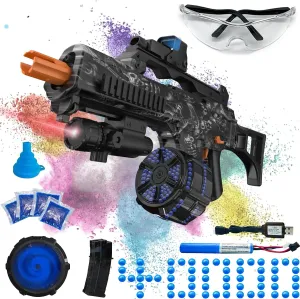 Electric Gel Ball Blaster, High Speed Automatic Splatter Ball Blaster with 45000  and Goggles, JIFTOK Rechargeable Splatter Ball Toys for Outdoor Activities Shooting Game Party Favors -Black