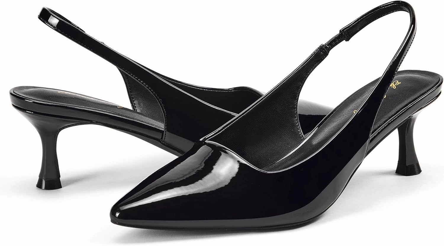Elisabet Tang 1.96IN Trendy Closed Toe Slingback Kitten Heels for Women Low Dressy Pumps Wide Width Sexy for Prom