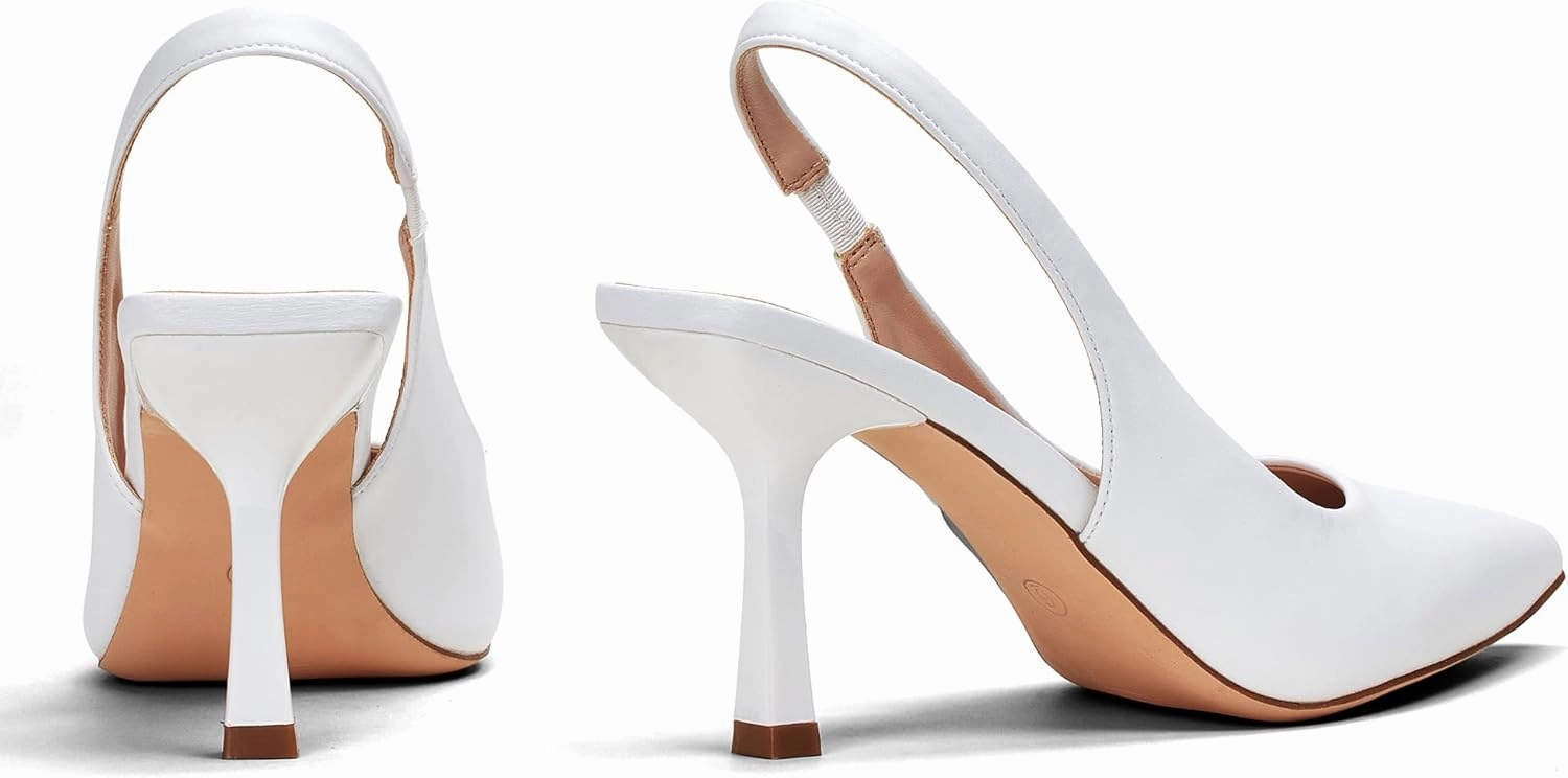 Elisabet Tang 3.14 in Trendy Slingback Stiletto Pumps for Women - Sexy Slip on Pointed Closed Toe mid High Heels Daily Party Office