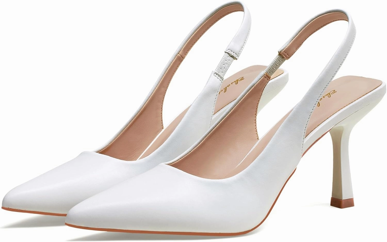 Elisabet Tang 3.14 in Trendy Slingback Stiletto Pumps for Women - Sexy Slip on Pointed Closed Toe mid High Heels Daily Party Office