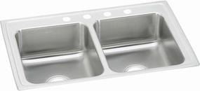 Elkay Lustertone Classic LRAD2918653 Equal Double Bowl Drop-In Stainless Steel ADA Sink