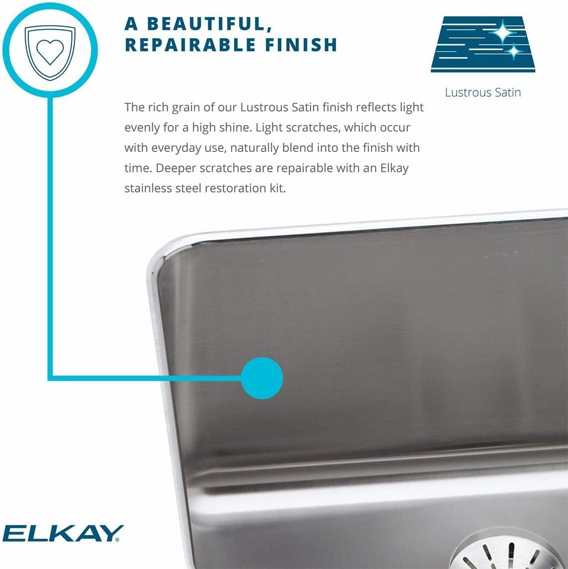 Elkay Lustertone Classic LRAD2918653 Equal Double Bowl Drop-In Stainless Steel ADA Sink