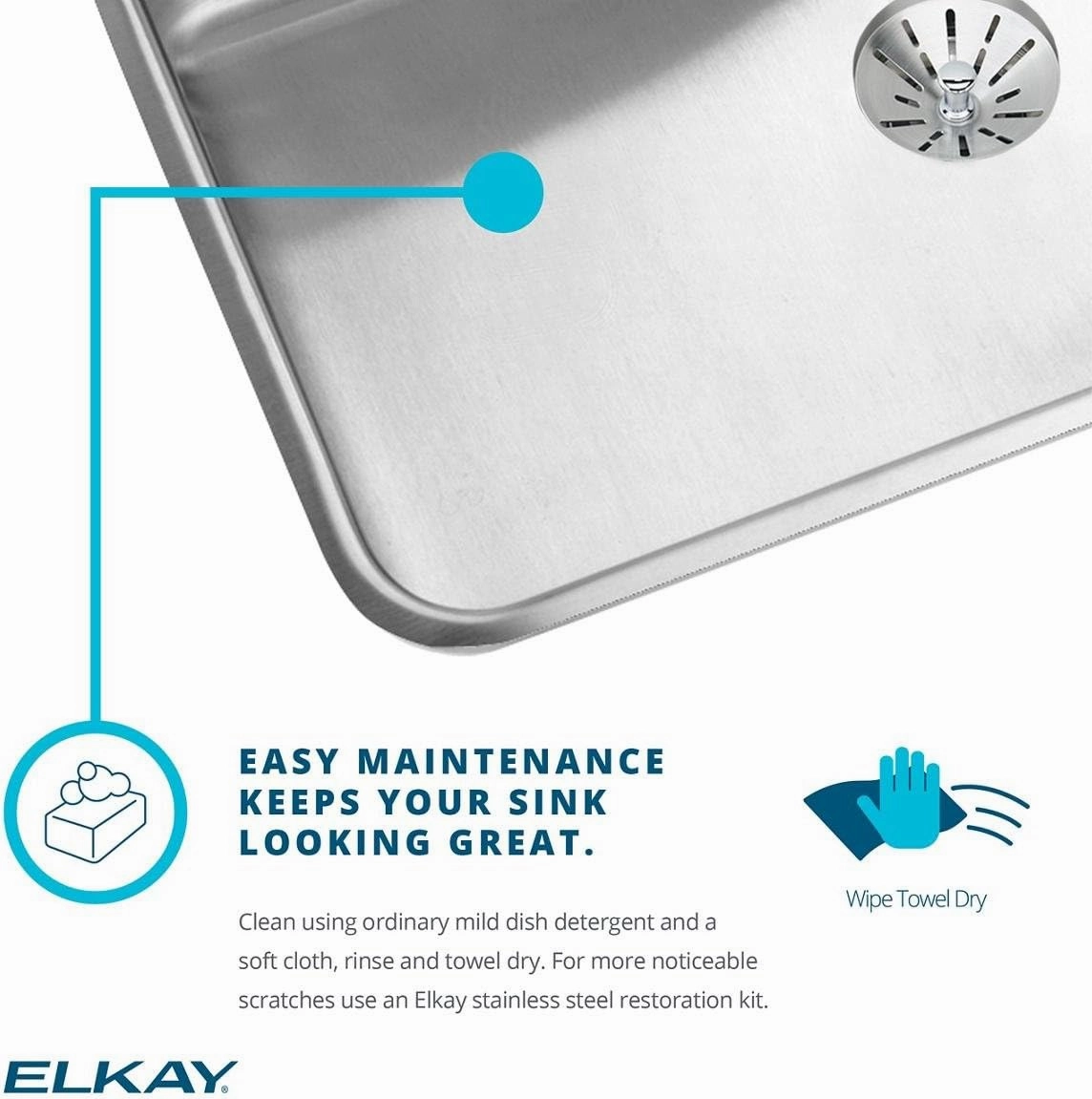Elkay Lustertone Classic LRAD2918653 Equal Double Bowl Drop-In Stainless Steel ADA Sink