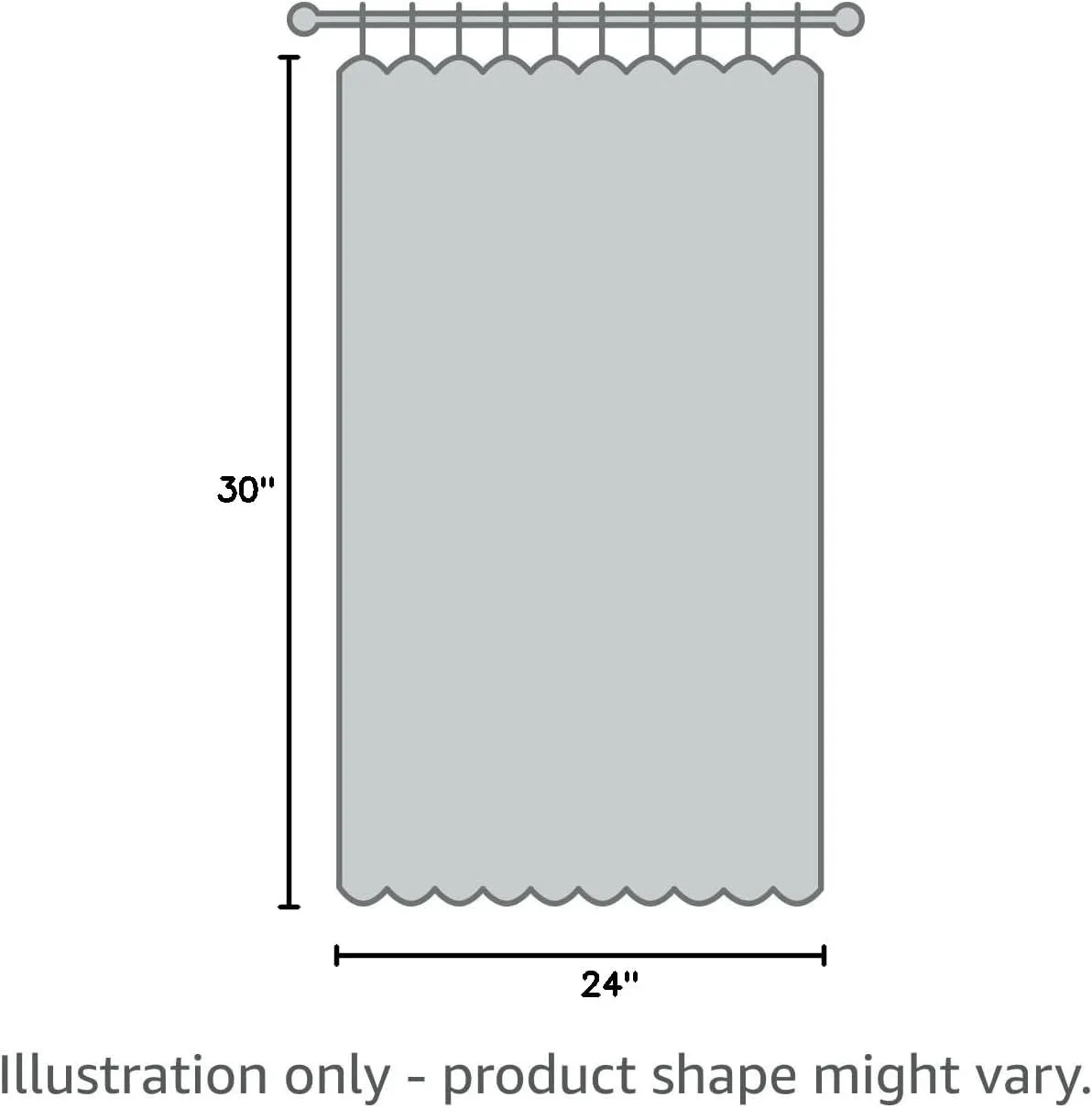 Elrene Home Fashions Farmhouse Living Buffalo-Check Tier Curtain Set for Bathroom or Kitchen Curtains, 30" x 24"(Set of 2 Tiers), Gray/White
