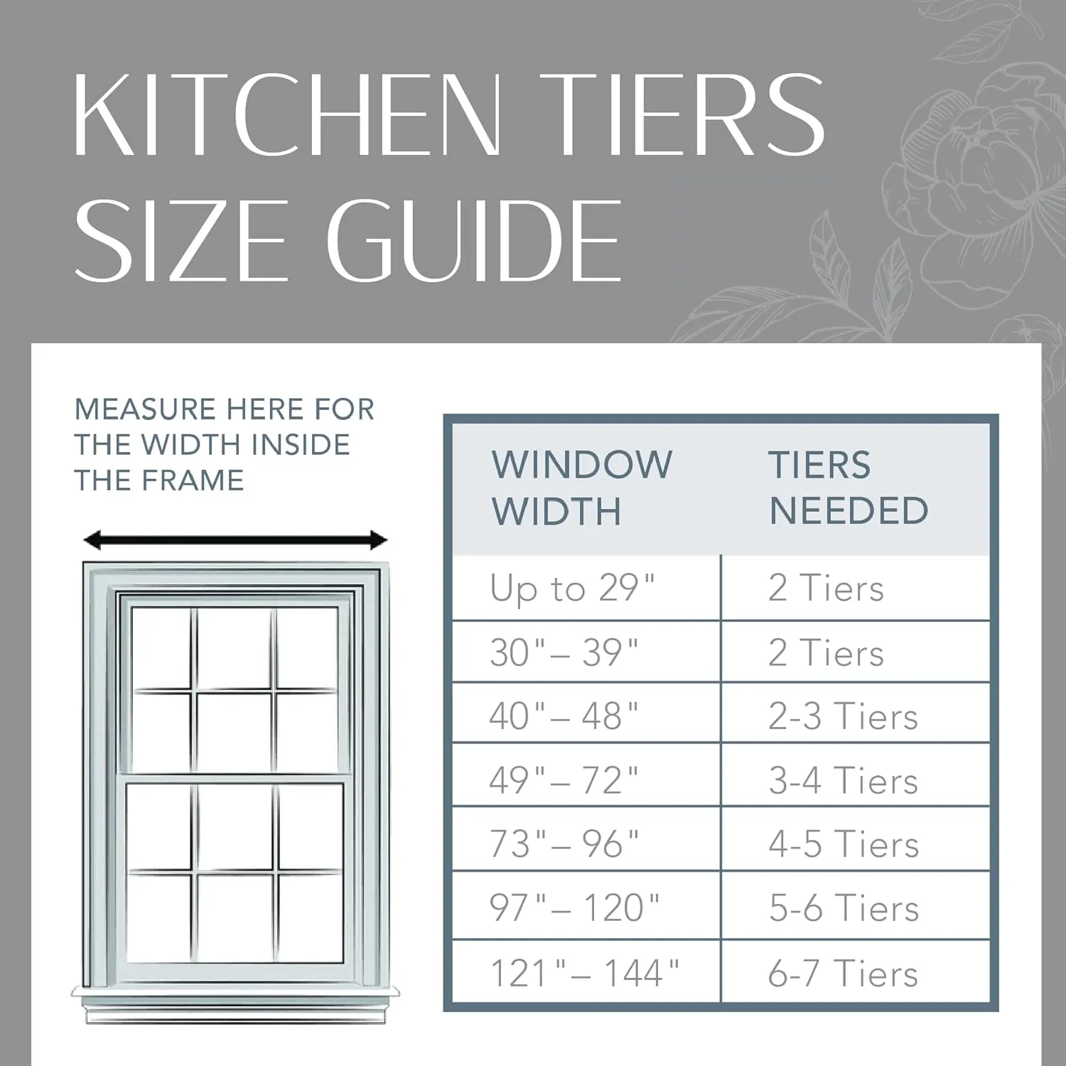 Elrene Home Fashions Farmhouse Living Buffalo-Check Tier Curtain Set for Bathroom or Kitchen Curtains, 30" x 24"(Set of 2 Tiers), Gray/White