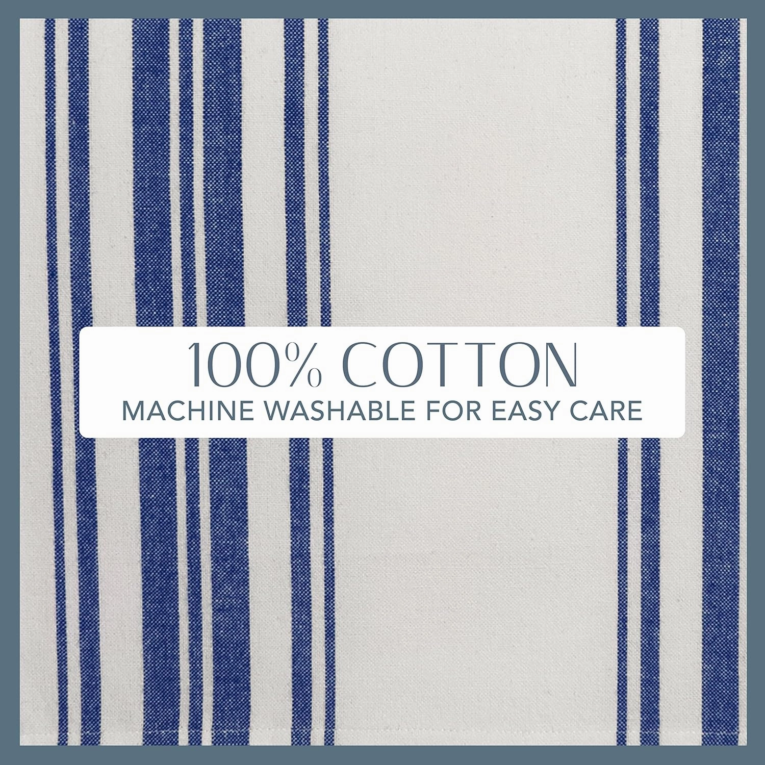 Elrene Home Fashions Farmhouse Living Stripe and Check Kitchen Towels, 17" x 28" (Set of 3), Blue/White 3