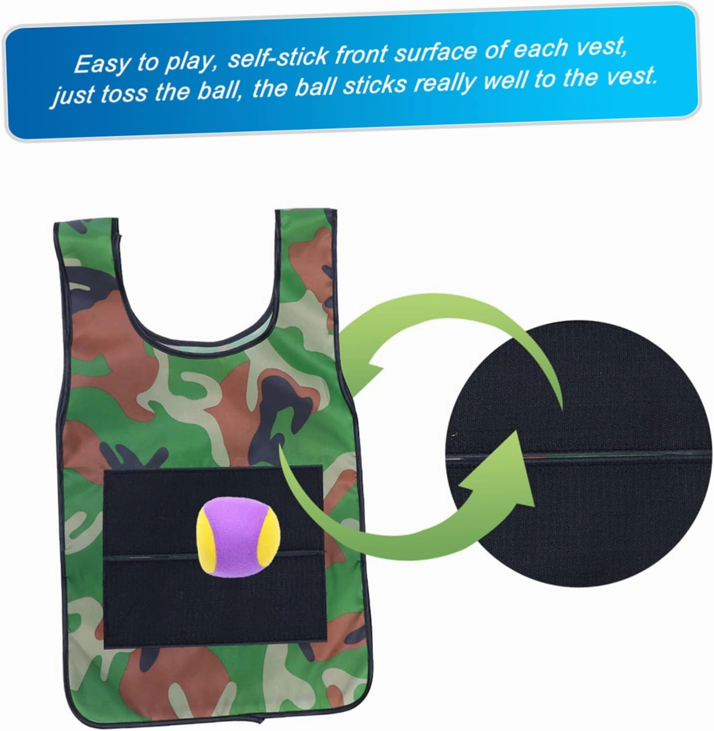 ERINGOGO 2 Sets Sticky Target Kids Tank Tops Sticky Ball Vest Athletic Tank Top Baseball Toys Outdoor Stick Ball
