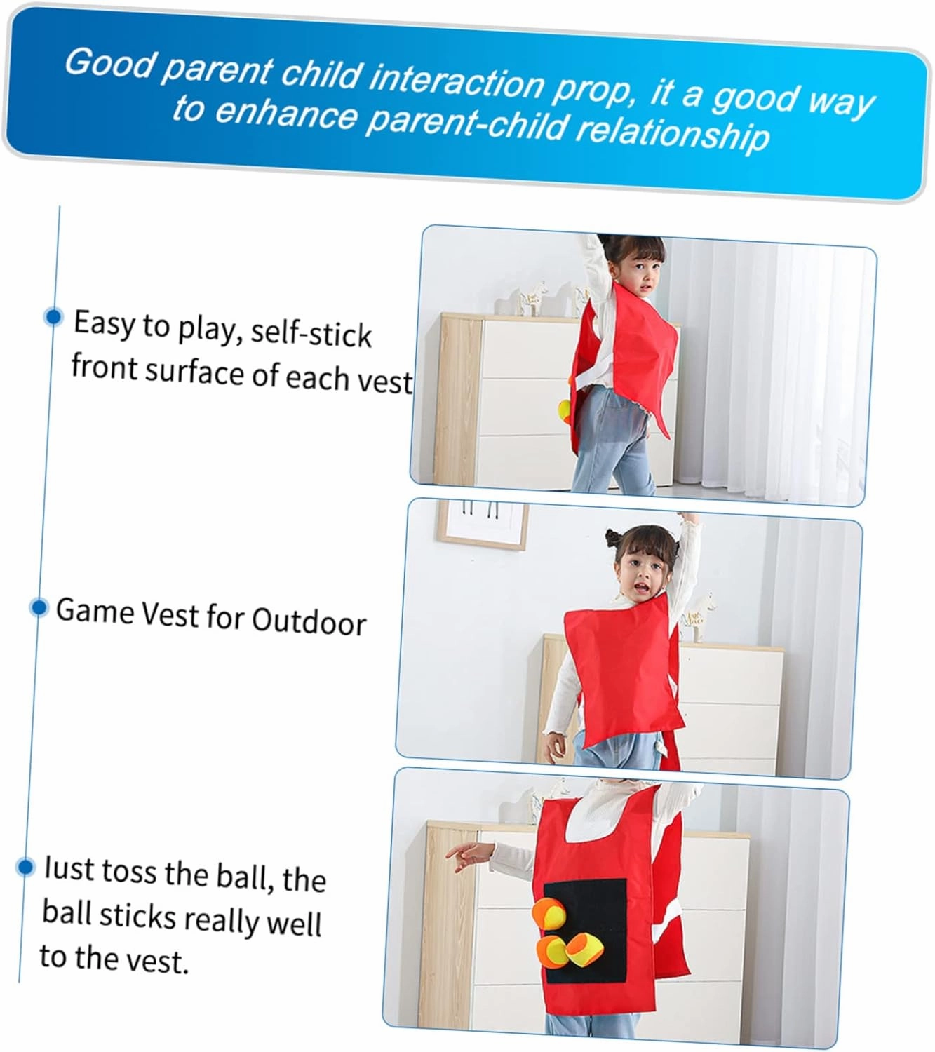 ERINGOGO 2 Sets Sticky Target Kids Tank Tops Sticky Ball Vest Athletic Tank Top Baseball Toys Outdoor Stick Ball