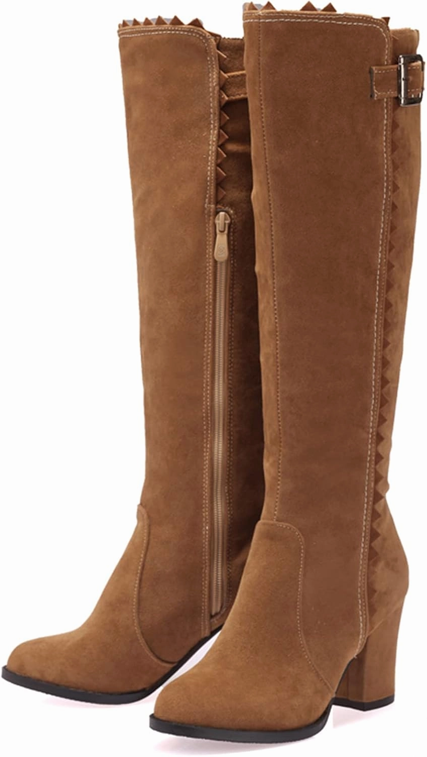 Erocalli Women's Fashion Knee High Boot Women Chunky Block High Heel Pull on Classic Chelsea Long Boots