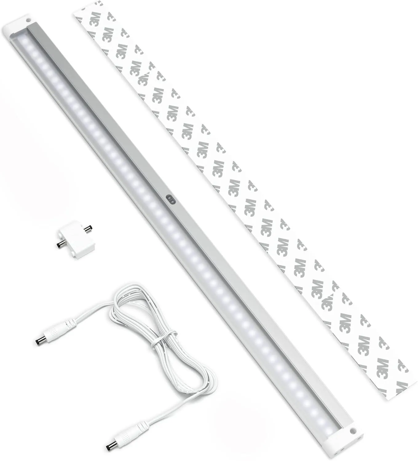 EShine Extra Long 20 inch LED Dimmable Under Cabinet Lighting Strip with Hand Wave Motion Sensor, White, with Accessories (No Power Supply Included), Cool White (6000K)