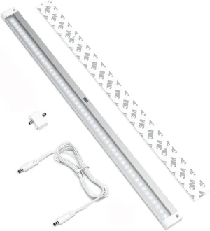 EShine Extra Long 20 inch LED Dimmable Under Cabinet Lighting Strip with Hand Wave Motion Sensor, White, with Accessories (No Power Supply Included), Cool White (6000K)