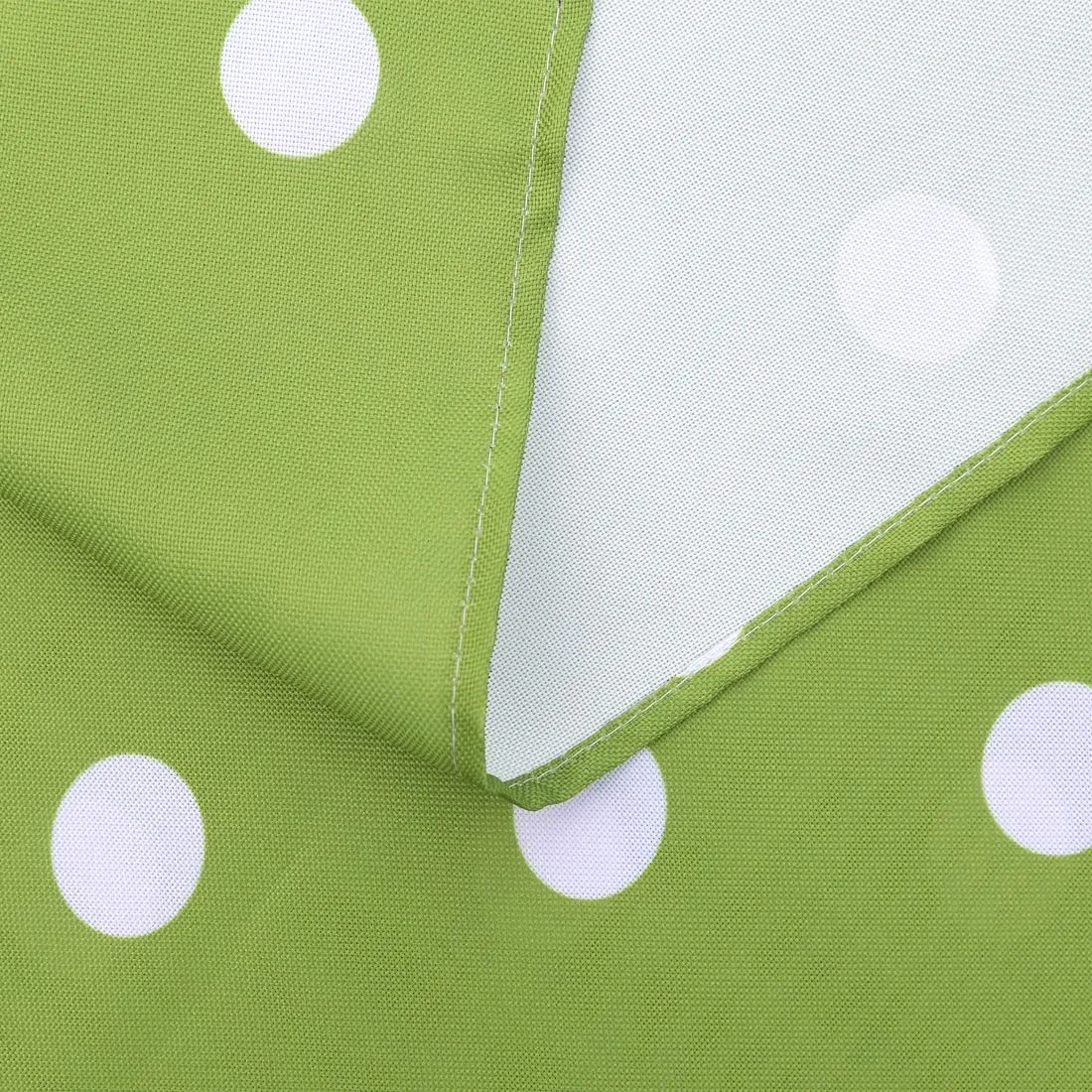 Eternal Beauty Outdoor Round Tablecloth with Umbrella Hole Zipper for Spring Summer Patio Picnic Tables, 60"(Green Polka Dot)