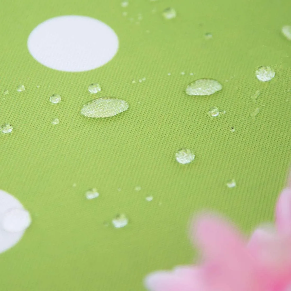 Eternal Beauty Outdoor Round Tablecloth with Umbrella Hole Zipper for Spring Summer Patio Picnic Tables, 60"(Green Polka Dot)