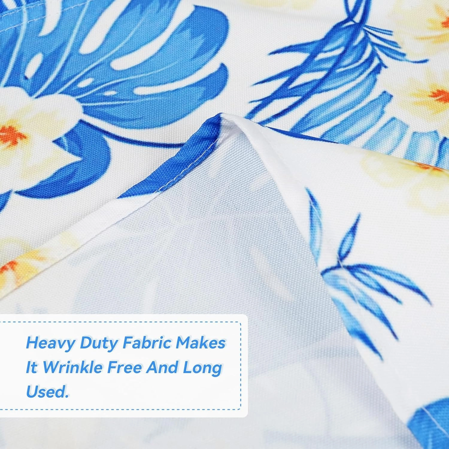 Eternal Beauty Outdoor Tablecloth Round SpillProof Table Cloth for Spring Summer Patio Picnic Tables,60” (Blue Flower)