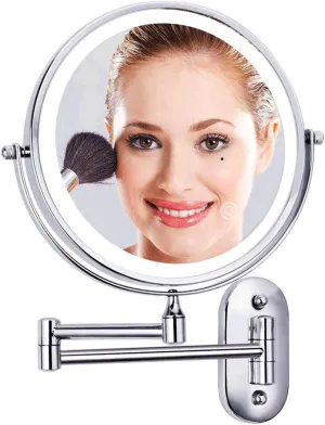 EVTOI Makeup Mirror with Lights USB Rechargeable 8 Inch 3 Color Lights Two Sie Magnification LE Vanity Mirror Touch Control Intelligent Shutown 360°Rotation Light Up Mirror