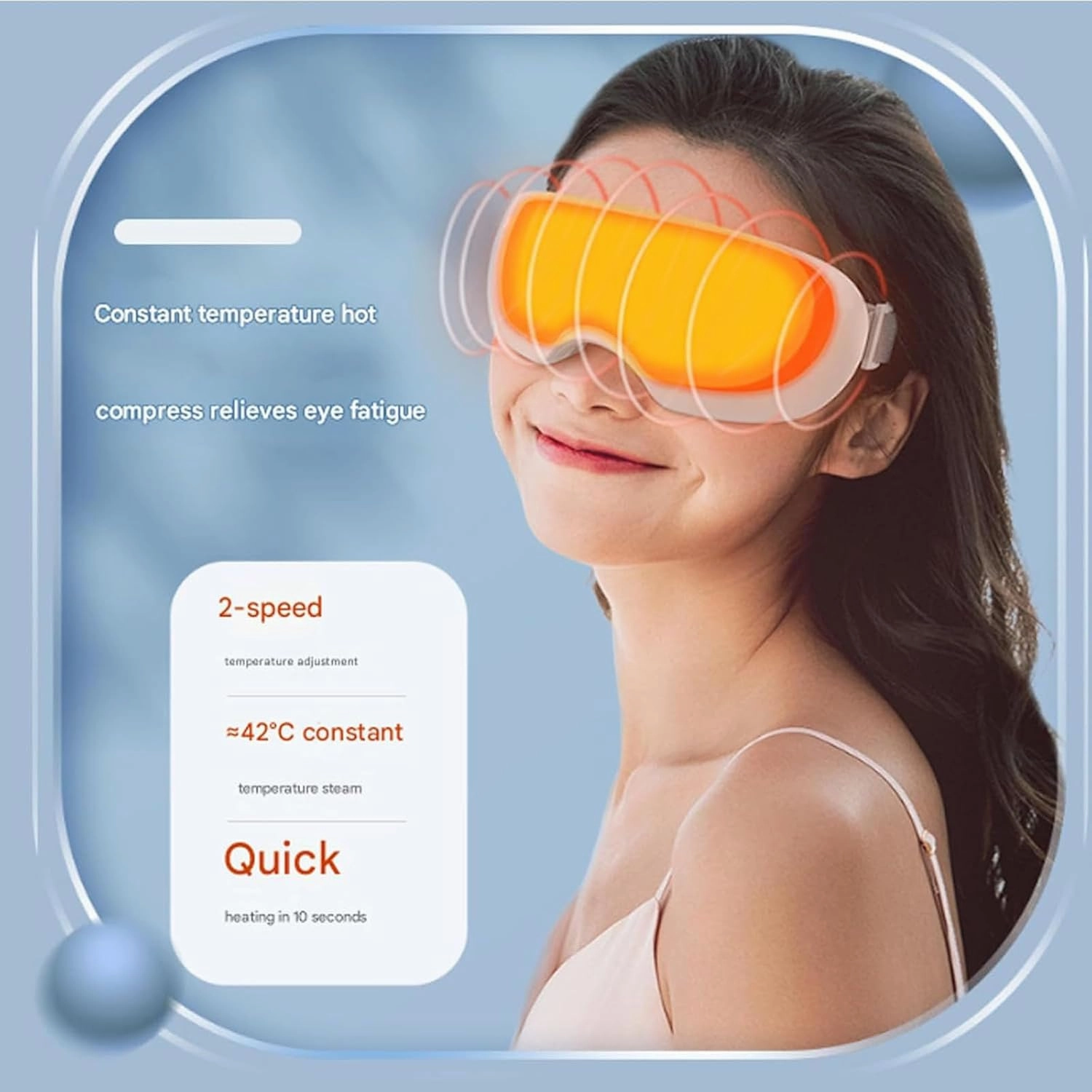 Eyerelis Steam Therapy Mask, Smart Hot & Cold Steam Eye Mask for Dark Circles, Puffiness, Eye Mist Sprayer for Dry Eyes Relief, Cordless Electric Eyes Heating Massager - 2 Levels (1Set)