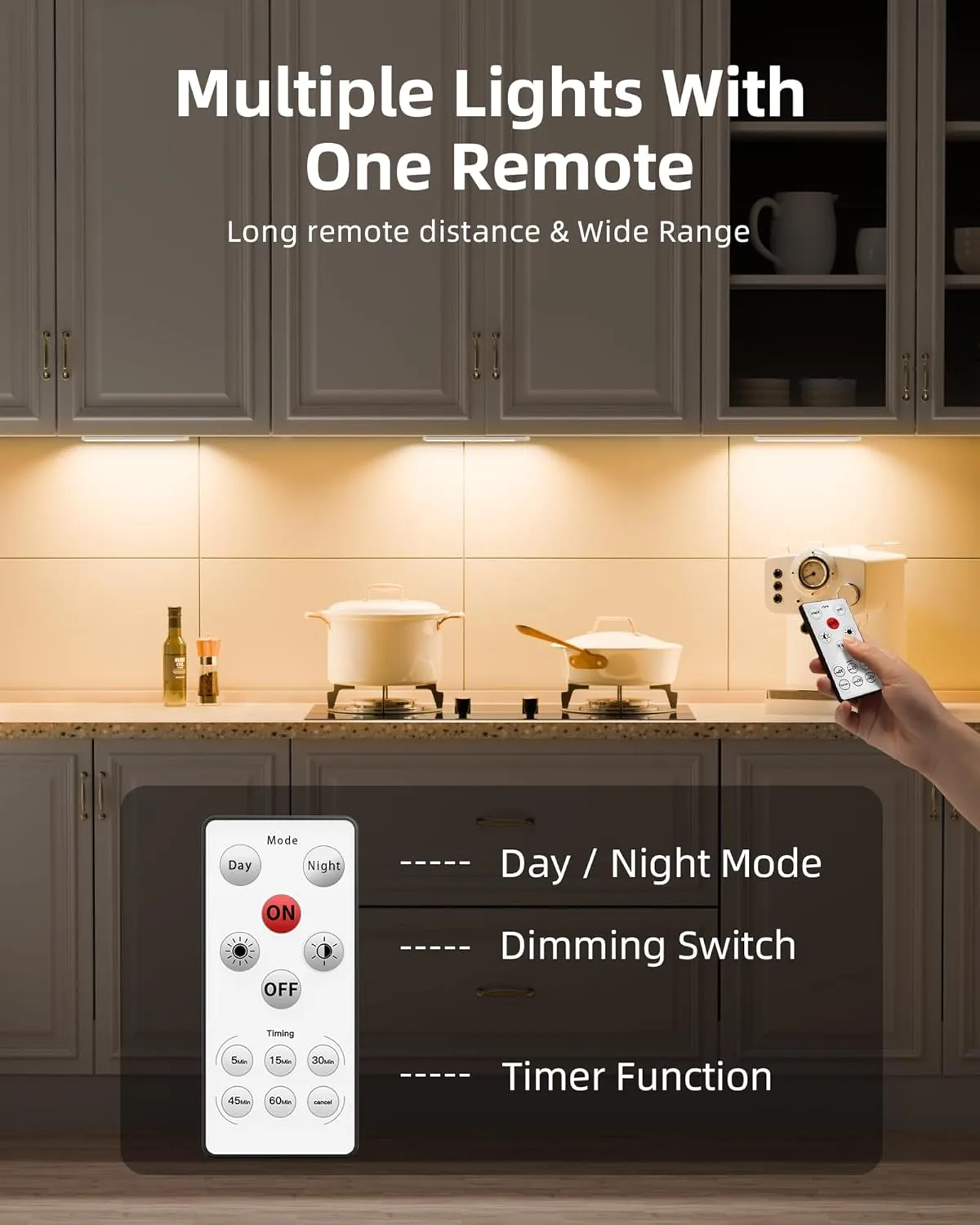 EZVALO Under Cabinet Lighting with Charging Station, Rechargeable Motion Sensor Light Indoor, Dimmable Closet Lights Wireless, 3500K, Motion Activated Under Counter Lights for Kitchen,Pantry(3 Pcs)