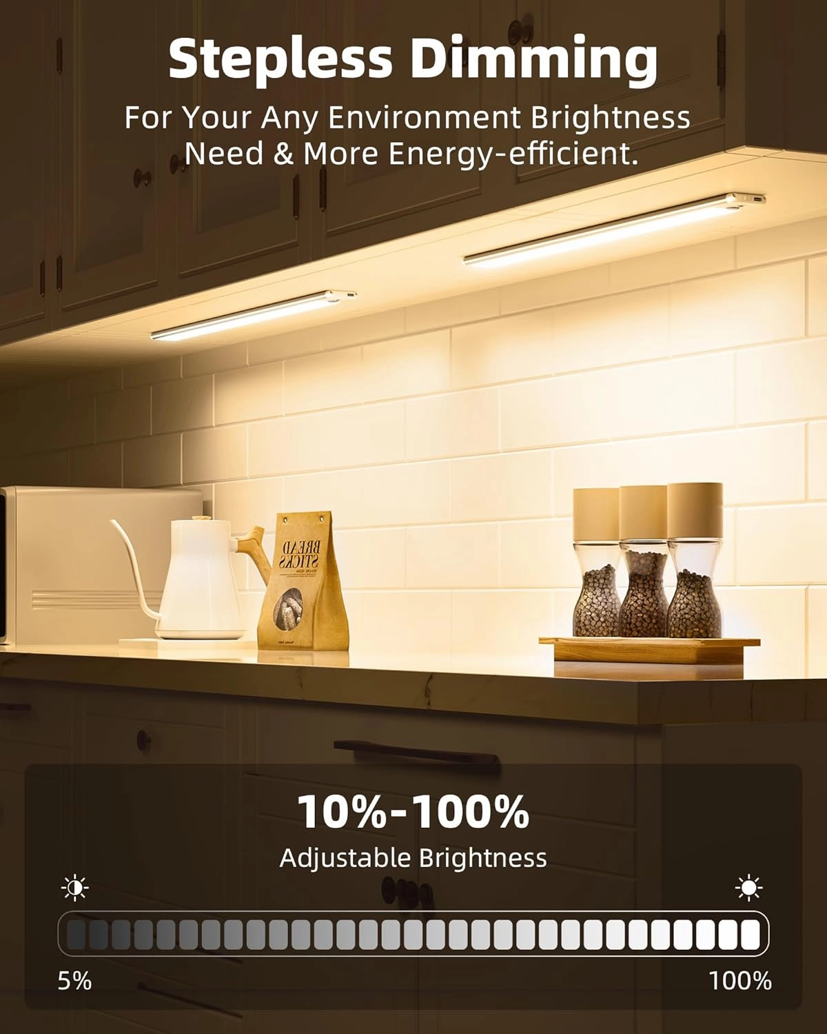 EZVALO Under Cabinet Lights,66 LEDs Motion Sensor Night Light, 3200 mAh Closet Lights 3500K with Remote Control Under Counter Lights for Kitchen,Cabinet,Bedroom(2 Pack)