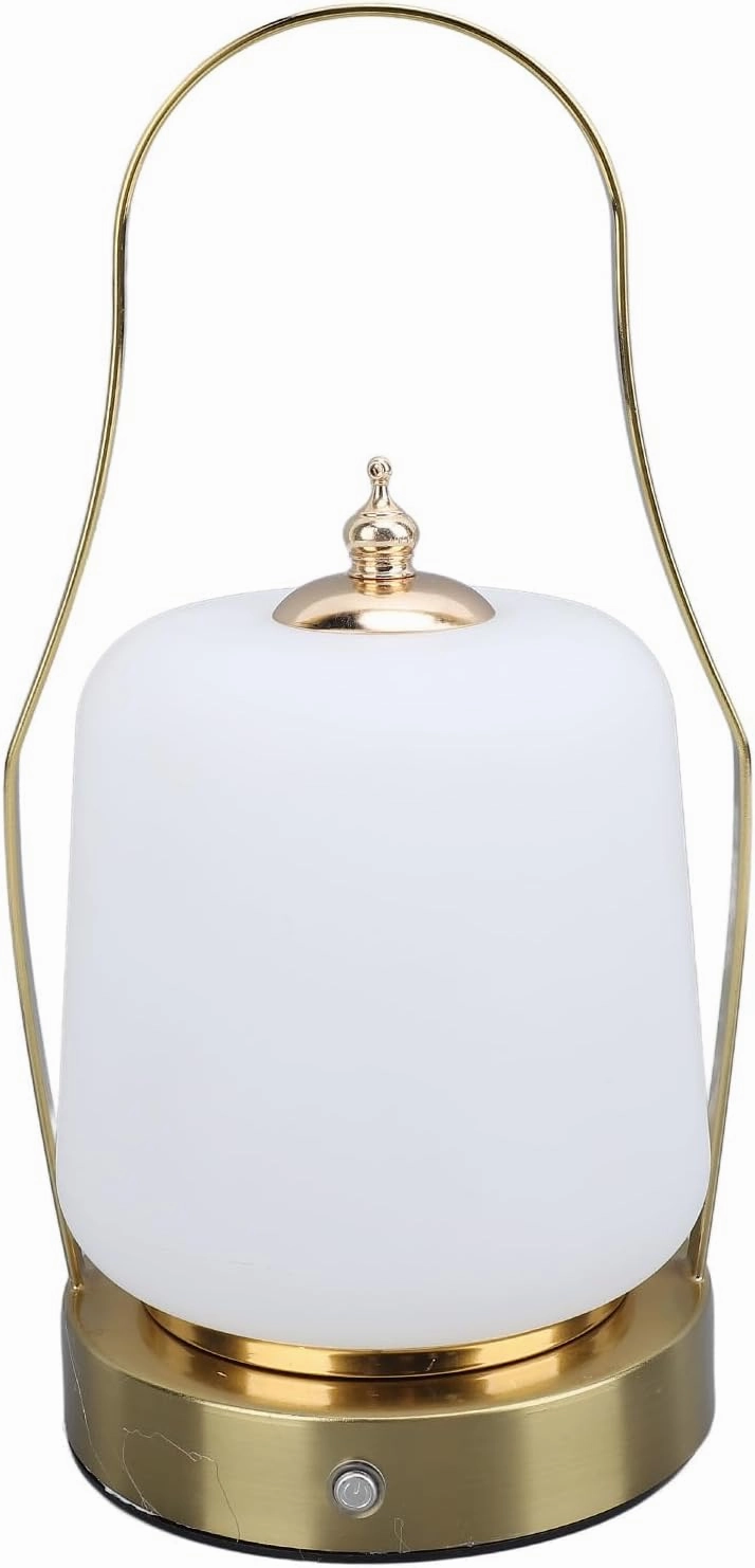 Fafeicy LED Cordless Lantern Rechargeable Stepless Dimming 3 Lighting Modes for Home Camping - Acrylic Iron Portable Table Lamp