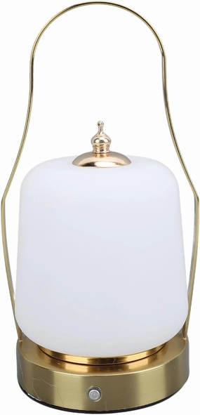 Fafeicy LED Cordless Lantern Rechargeable Stepless Dimming 3 Lighting Modes for Home Camping - Acrylic Iron Portable Table Lamp