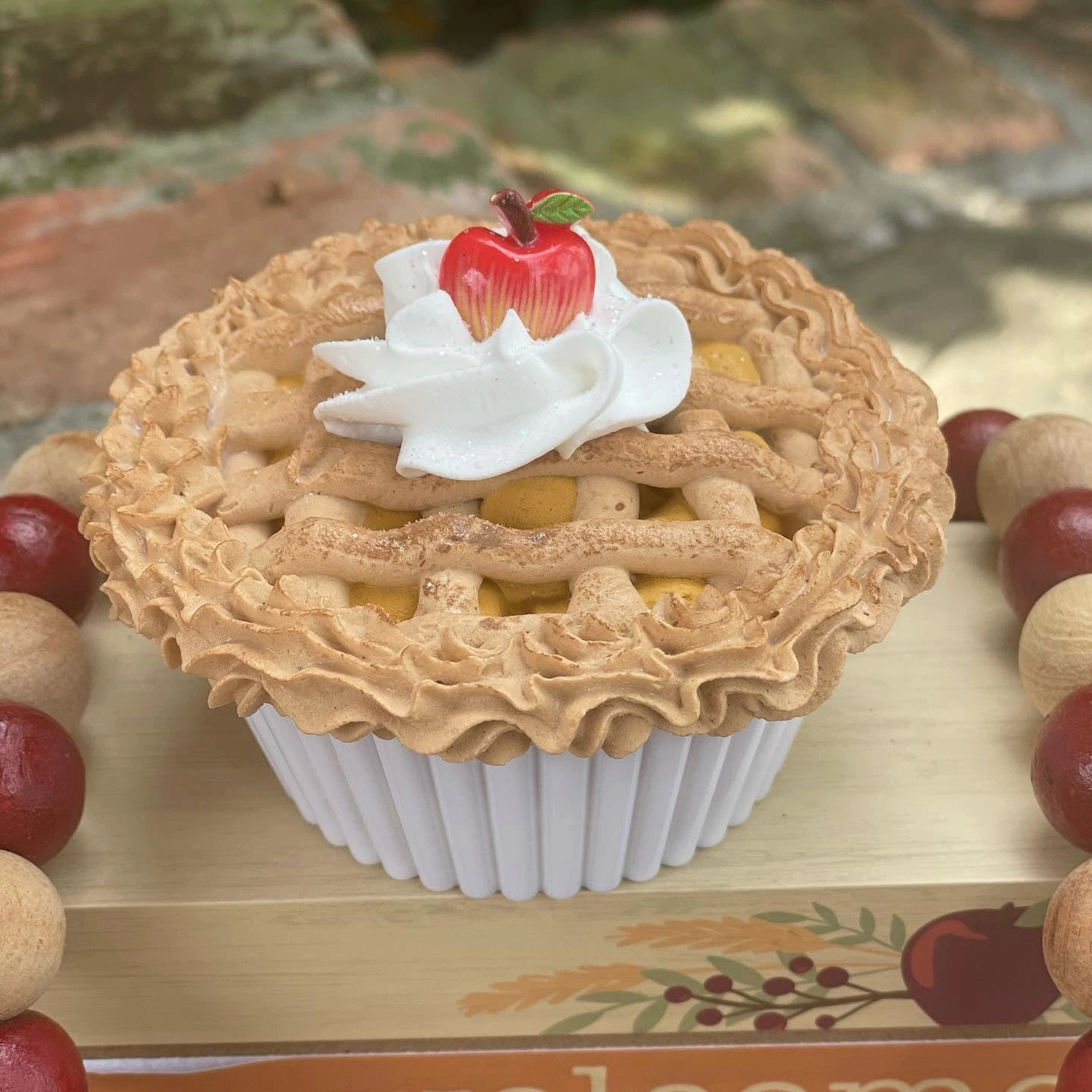 Fall/Harvest/Friendsgiving Mini Faux Feuit Pie/Tier Tray Decor/Hostess gift/Fake Bake