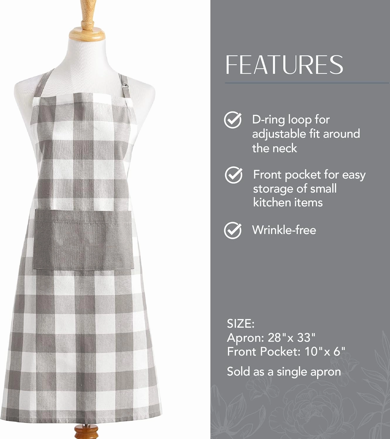 Fashions Farmhouse Living Buffalo Check Kitchen Apron