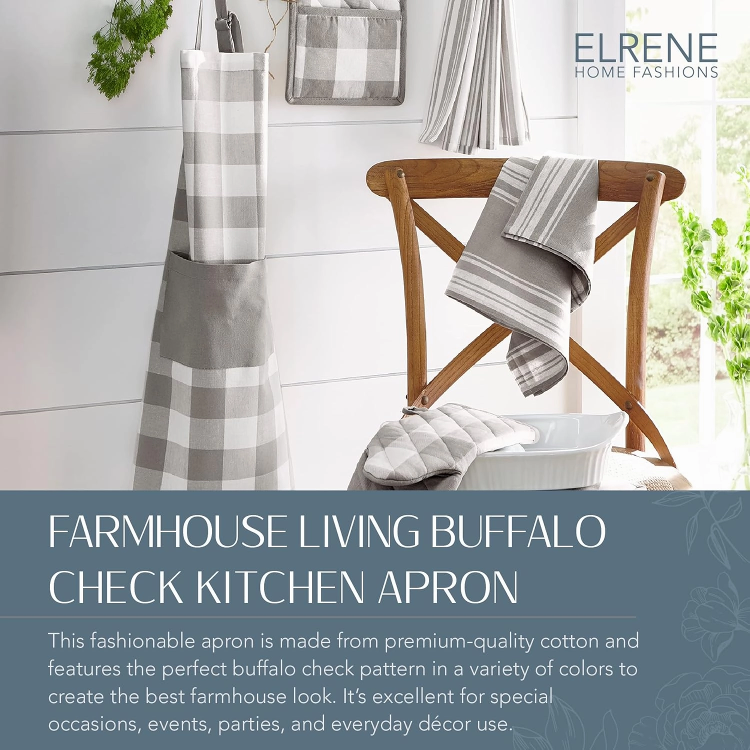 Fashions Farmhouse Living Buffalo Check Kitchen Apron