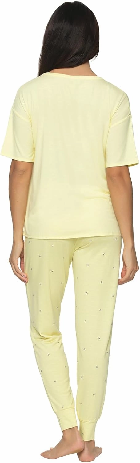 Felina Jessie Jersey Knit Lounge Set Henley & Jogger Lounge Set