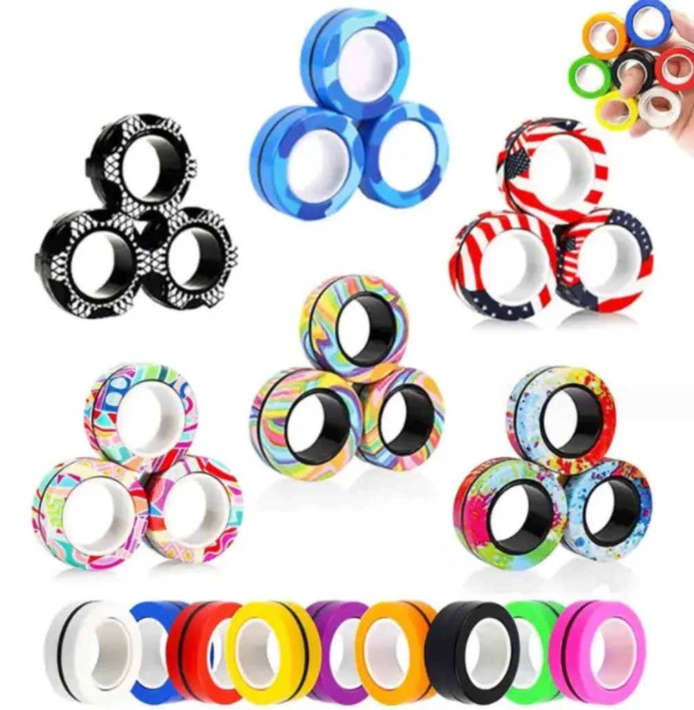 Fidget Magnet Spinning Rings x 3 pack