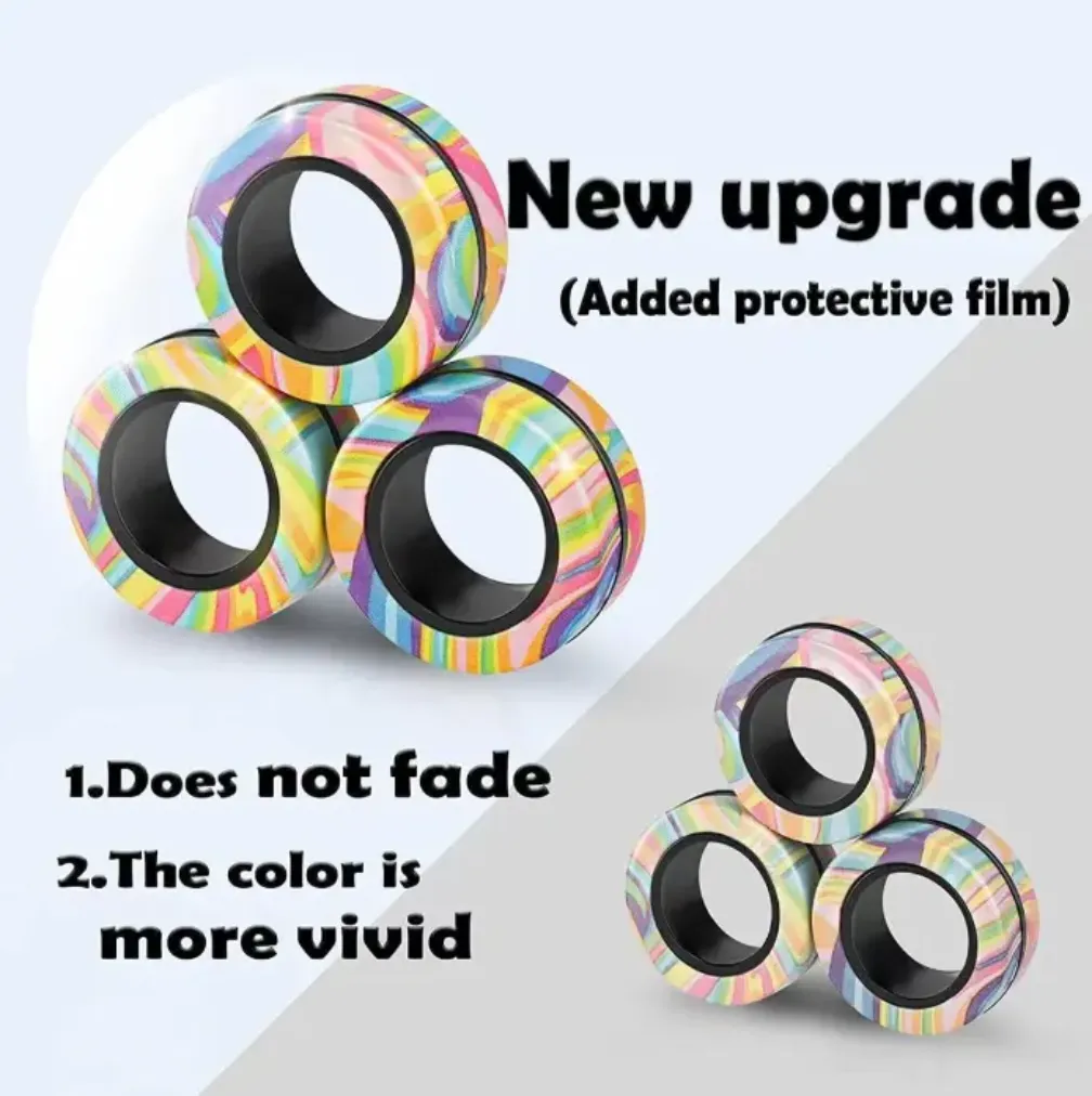 Fidget Magnet Spinning Rings x 3 pack
