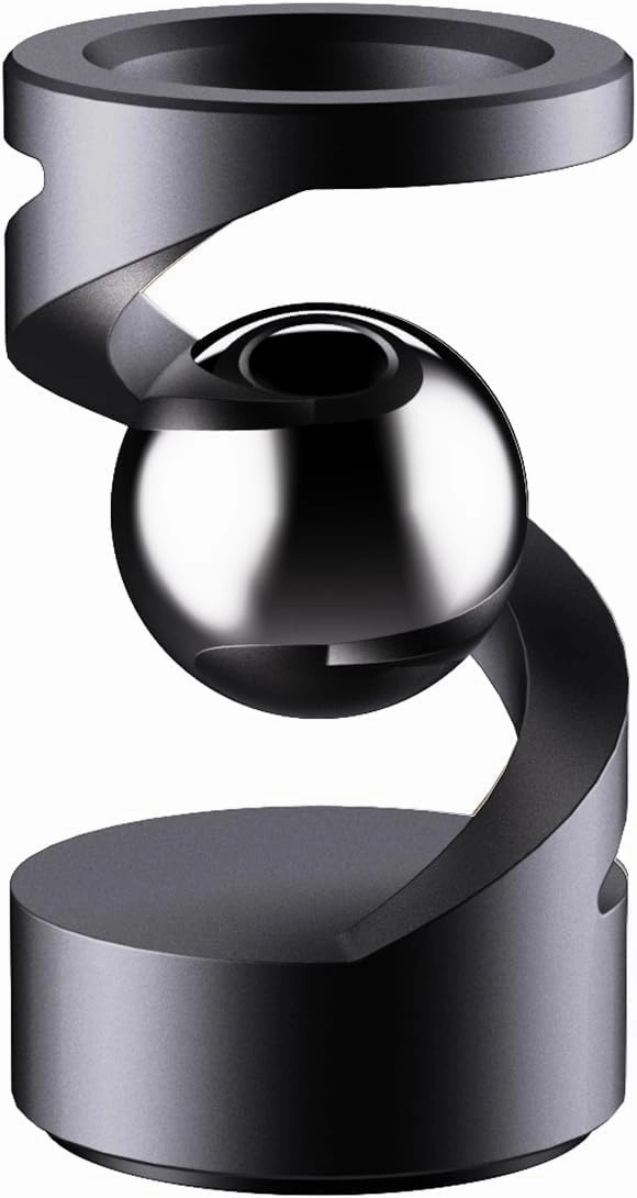 Fidget Toys, Kinetic Desk Toys for Adults, Cool Metal Gravity Resistance Desk Toys, Desktop Sensory Fidget Spinner for Stress Relief in Office, Wait and Communicate（Black-Sliver）