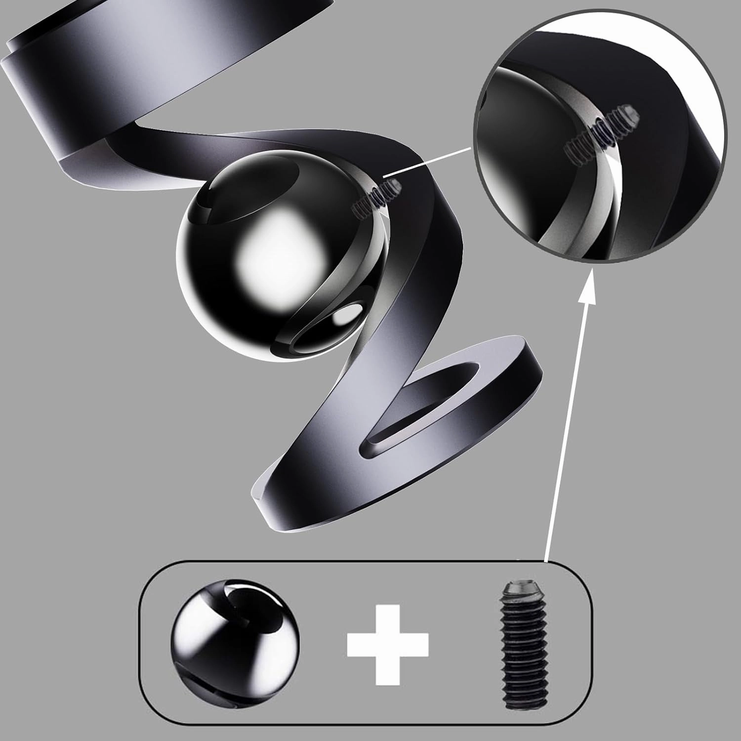 Fidget Toys, Kinetic Desk Toys for Adults, Cool Metal Gravity Resistance Desk Toys, Desktop Sensory Fidget Spinner for Stress Relief in Office, Wait and Communicate（Black-Sliver）