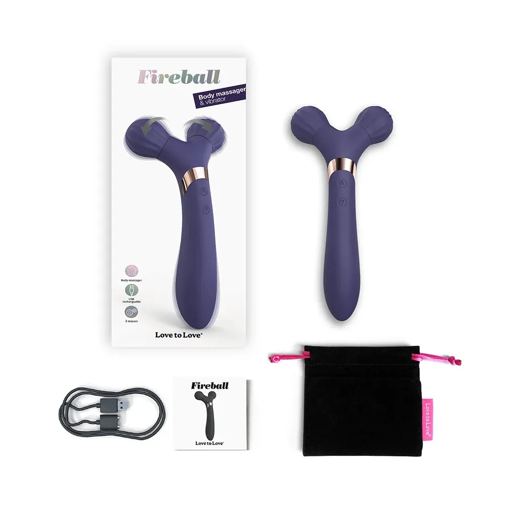 Fireball Midnight Indigo Dual Ended Silicone Body Massager & Vibrator
