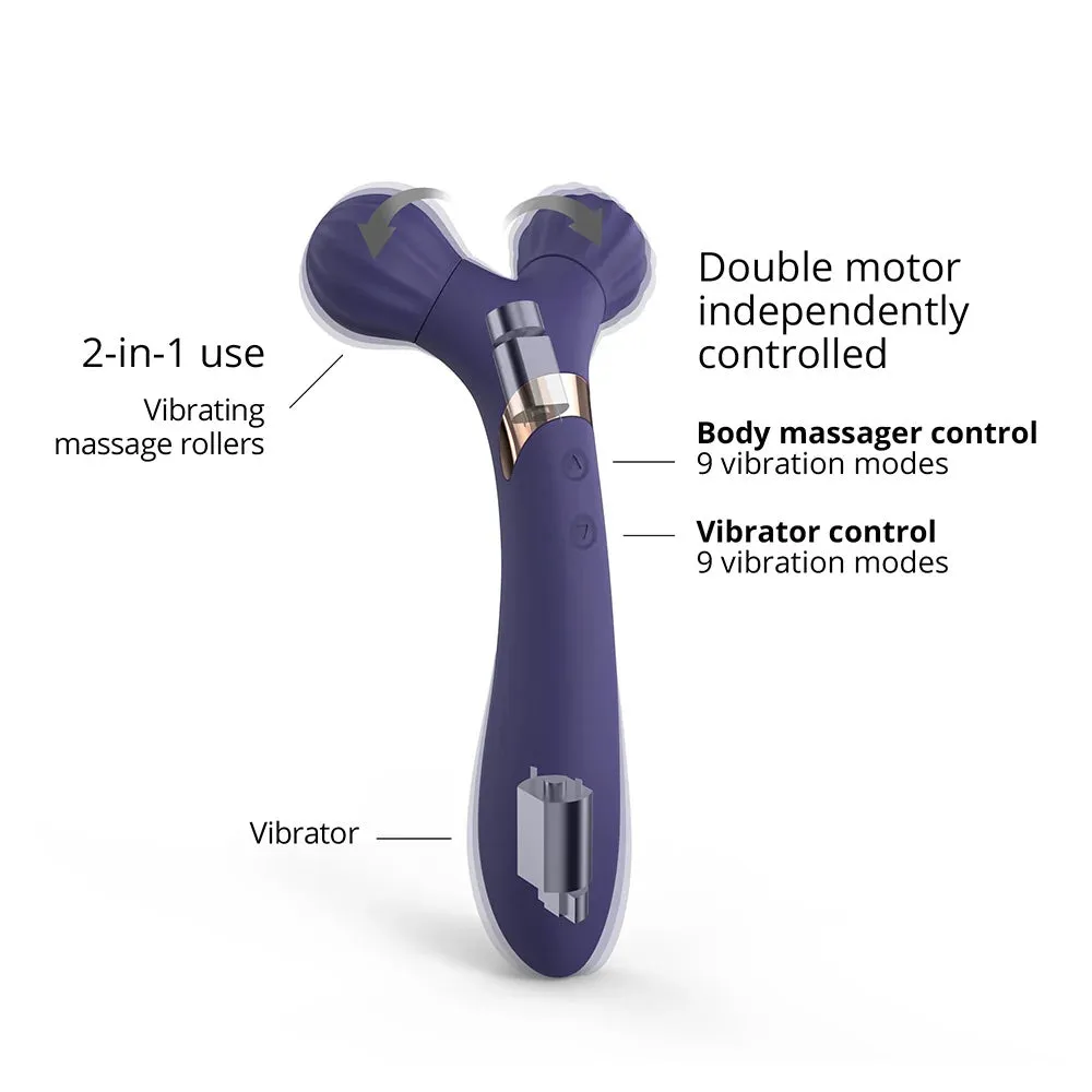 Fireball Midnight Indigo Dual Ended Silicone Body Massager & Vibrator