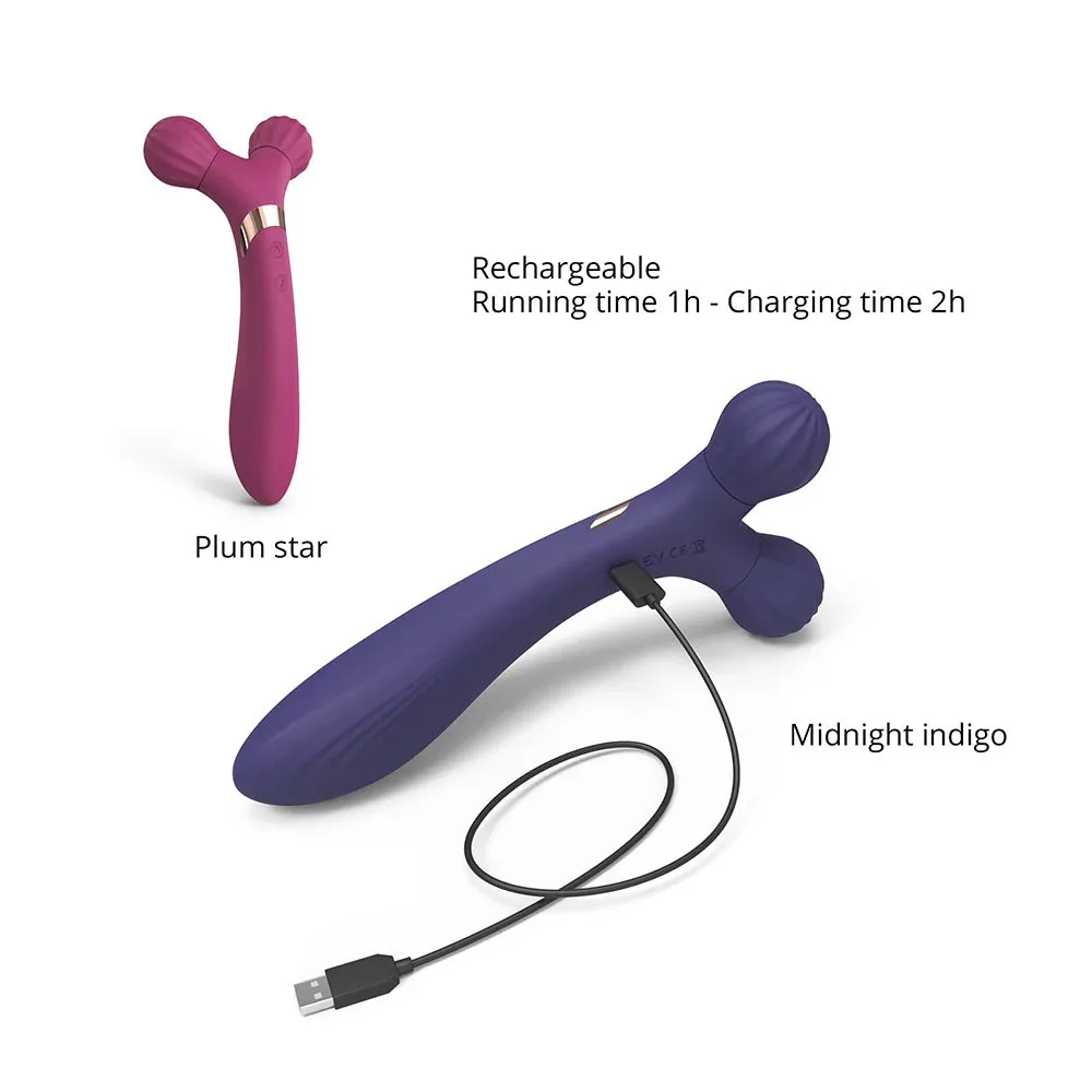 Fireball Midnight Indigo Dual Ended Silicone Body Massager & Vibrator