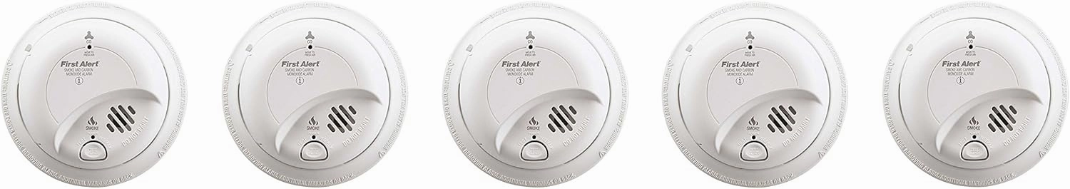 First Alert BRK SC-9120B yaObkn Hardwired Smoke and Carbon Monoxide Alarm with Battery Backup, 5 Units