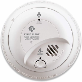 FIRST ALERT SC9120B Corded Electric Combination Alarm with Adapter Plugs for Easy Replacement