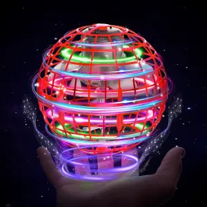 Flying Ball Orb Toys Hover Soaring Flying Toy Globe Shape Magic Boomerang Spinner Hand Controller Mini Drone for Kids Adults Outdoor Indoor (Red)
