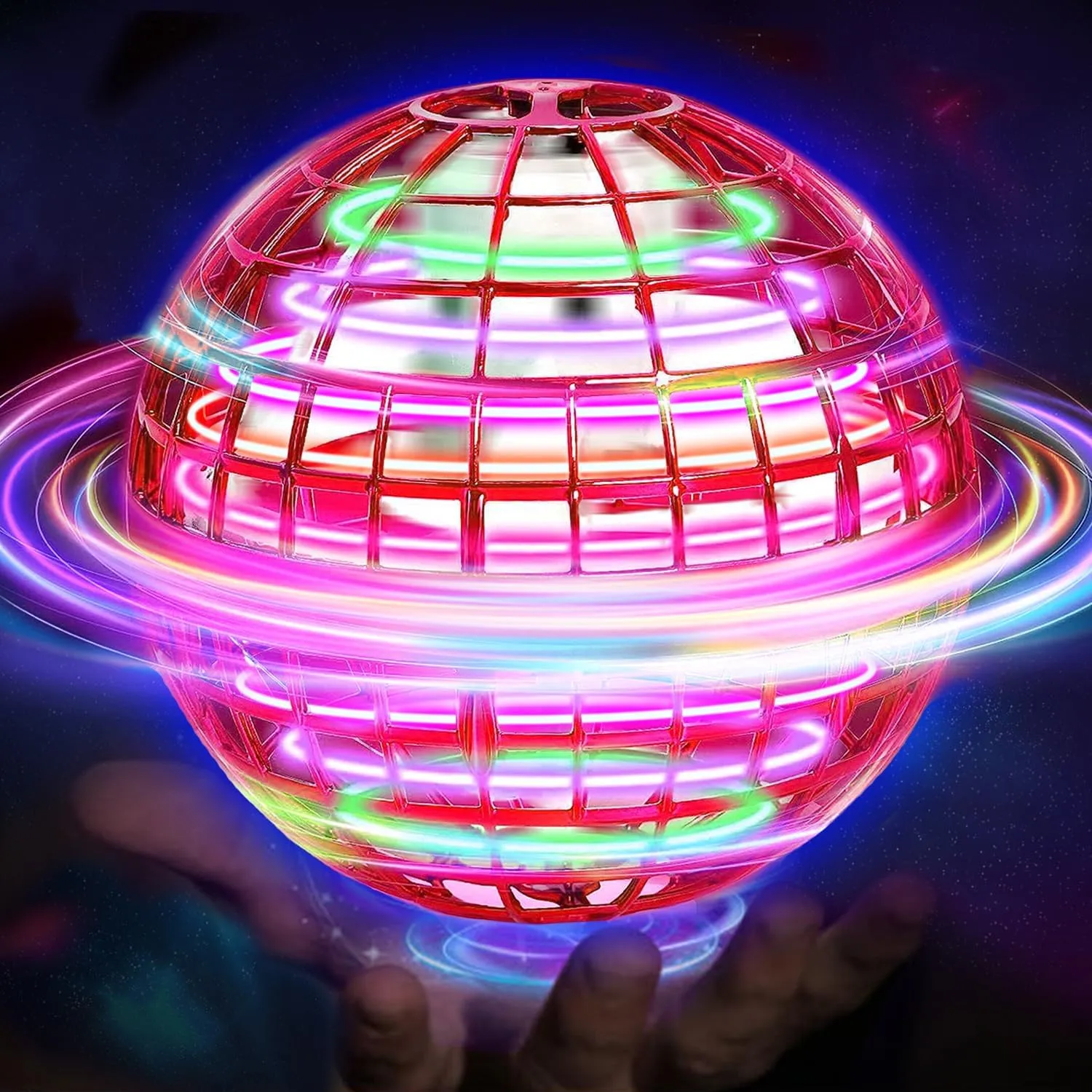 Flying Orb Ball, Flying Spinner Mini Drone Hover Ball Cosmic Globe, Flare Effect Floating Boomerang Ball, Galaxy Ball Levitating Fly Orb Magic UFO Toy, Cool Stuff Gift For 6  Kids Teens Indoor Outdoor